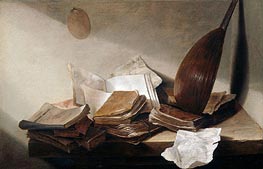 Still Life with Books, 1630 by Jan Davidsz de Heem | Canvas Print