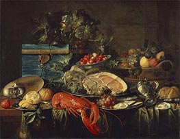Still life with Lobster, 1643 by Jan Davidsz de Heem | Canvas Print