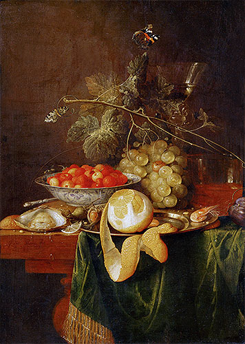 Still Life with Peeled Lemon, 1650 | Jan Davidsz de Heem