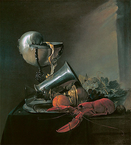 Jan Davidsz de Heem | Still Life with Nautilus Cup and Lobster, 1634 | Giclée Canvas Print