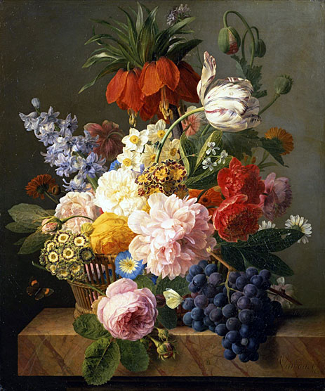 Jan Frans van Dael | Still Life with Flowers and Fruit, 1827 | Giclée Canvas Print
