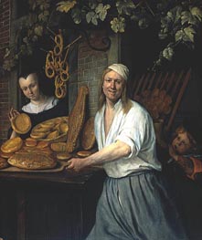 Jan Steen | Leiden Baker Arend Oostwaert and His Wife | Giclée Canvas Print