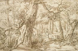 Jan Lievens | Forest Interior with Draftsman, c.1664 | Giclée Paper Print