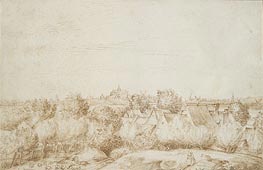 Landscape with a Distant View of Haarlem, undated by Jan Lievens | Paper Art Print