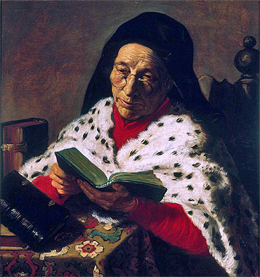 Jan Lievens | Old Woman Reading, undated | Giclée Canvas Print