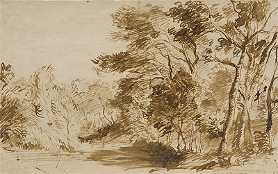 Forest Landscape with a Pond, c.1650/70 | Jan Lievens | Giclée Paper Print