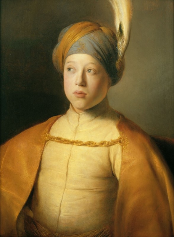 Junge in Umhang und Turban (Porträt von Prinz Ruprecht von der Pfalz), 1631 | Jan Lievens | Giclée Leinwand-Kunstdruck