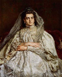 Porträt der Frau des Künstlers Teodora, 1879 von Jan Matejko | Leinwand Kunstdruck