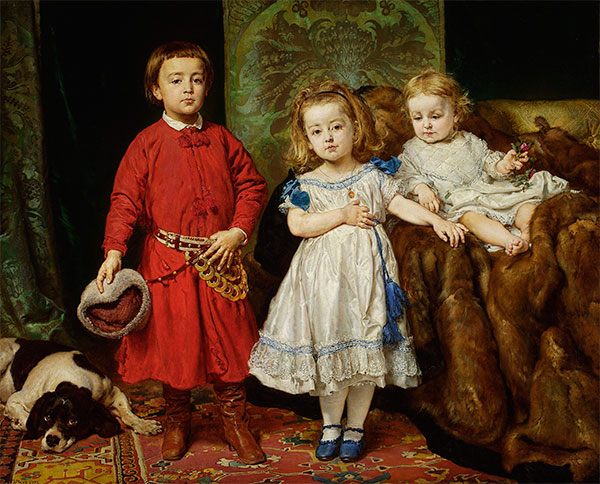 Portrait of the Artist's Children: Tadeusz, Helena and Beata, 1870 | Jan Matejko | Giclée Canvas Print