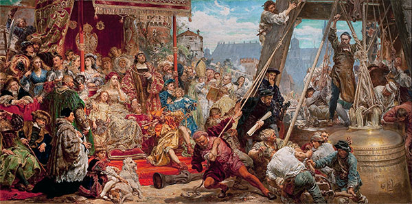 Hanging of the Zygmunt Bell at the Cathedral Tower in Krakow in 1521, 1874 | Jan Matejko