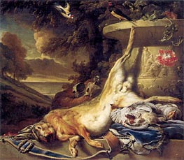Stillleben mit totem Hasen, c.1691/96 von Jan Weenix | Leinwand Kunstdruck