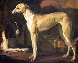 Jan Weenix | Portrait of Hazewindhond and a Young Partridge Dog | Giclée Canvas Print