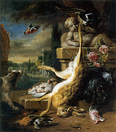 Jan Weenix | Dead Hare and Dog, 1717 | Giclée Canvas Print