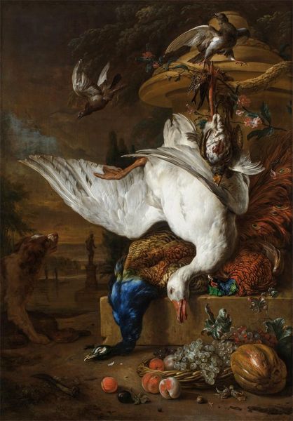 Tote Gans und Pfau, 1718 | Jan Weenix | Giclée Leinwand Kunstdruck