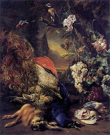 Dead Peacock and Game, 1707 | Jan Weenix | Giclée Canvas Print