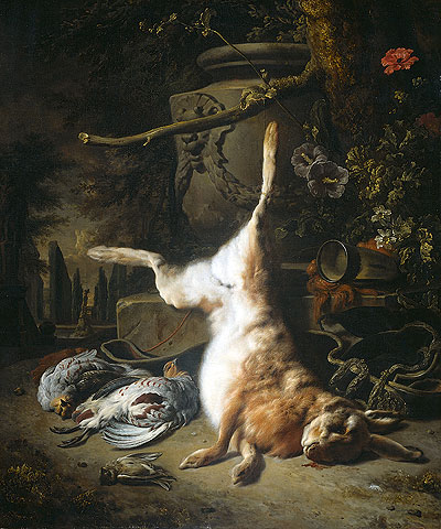 Still Life with Hare and other Hunting Booty, 1697 | Jan Weenix | Giclée Leinwand Kunstdruck