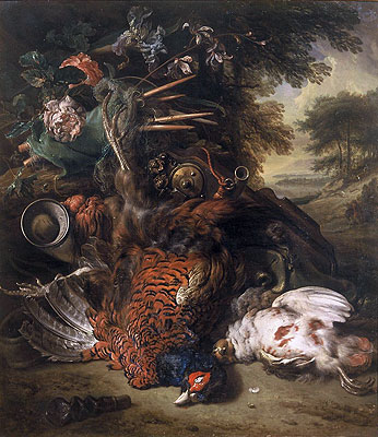 Hunting Still Life with Dead Birds, c.1680 | Jan Weenix | Giclée Leinwand Kunstdruck