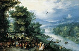 Landscape with Young Tobias, 1598 by Jan Bruegel the Elder | Canvas Print