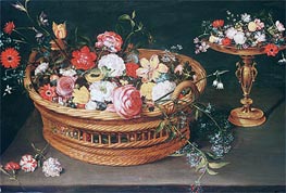 A Basket of Flowers, undated by Jan Bruegel the Elder | Canvas Print