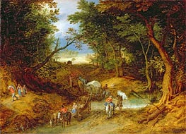 Travellers in a Forest Landscape, 1608 by Jan Bruegel the Elder | Canvas Print