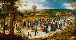 Wedding Procession to the Church, undated von Jan Bruegel the Elder | Leinwand Kunstdruck
