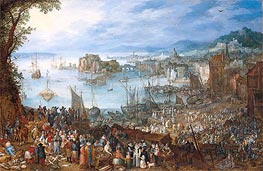 Large Fish Market, 1603 von Jan Bruegel the Elder | Leinwand Kunstdruck