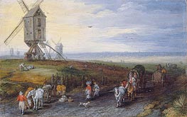 Windmills on a Broad Plain, 1611 von Jan Bruegel the Elder | Leinwand Kunstdruck