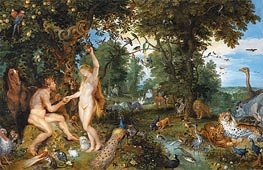 Der Garten Eden mit dem Sündenfall, c.1615 von Jan Bruegel the Elder | Leinwand Kunstdruck