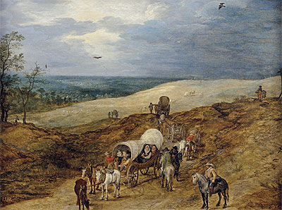 Landscape with Wagons, 1603 | Jan Bruegel the Elder | Giclée Leinwand Kunstdruck
