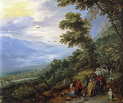 Gypsy Gathering in a Wood, c.1614 | Jan Bruegel the Elder | Giclée Leinwand Kunstdruck