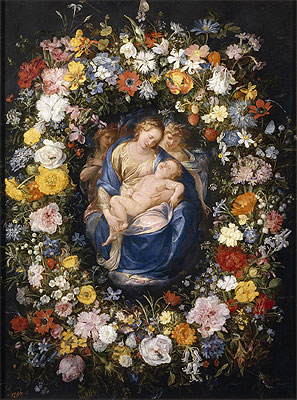 Garland with the Virgin, the Christ Child and two Angels, c.1620 | Jan Bruegel the Elder | Giclée Canvas Print