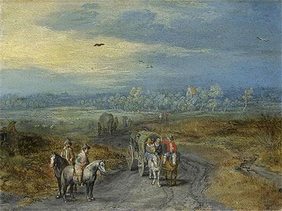 Travellers on a Country Road, n.d. | Jan Bruegel the Elder | Giclée Leinwand Kunstdruck