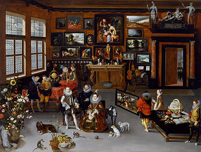 Jan Bruegel the Elder | The Archdukes Albert and Isabella Visiting a Collector's Cabinet, c.1621/23 | Giclée Canvas Print