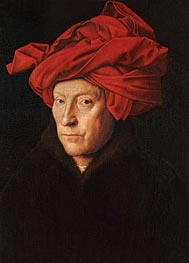 A Man in a Turban (Possibly a Self-Portrait), 1433 by Jan van Eyck | Canvas Print