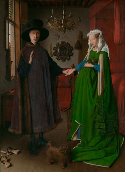 Porträt von Giovanni Arnolfini und seiner Frau, 1434 | Jan van Eyck | Giclée Leinwand Kunstdruck