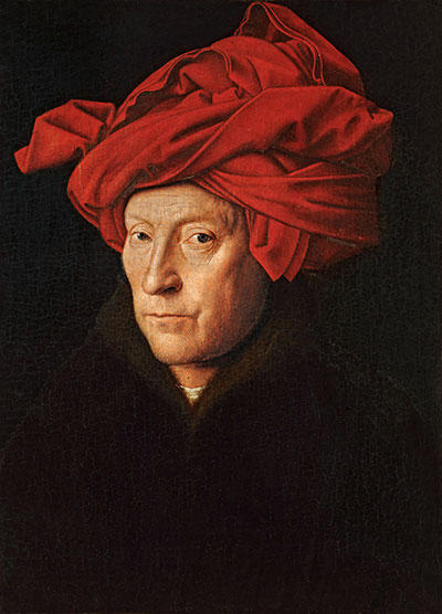 A Man in a Turban (Possibly a Self-Portrait), 1433 | Jan van Eyck | Giclée Leinwand Kunstdruck