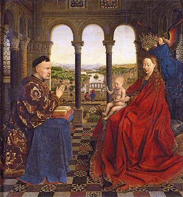 The Virgin of Chancellor Rolin, c.1435 | Jan van Eyck | Giclée Leinwand Kunstdruck