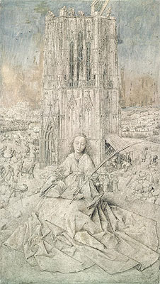 St. Barbara, 1437 | Jan van Eyck | Giclée Leinwand Kunstdruck