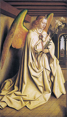 The Angel Gabriel passes the Message to Maria (The Ghent Altarpiece), 1432 | Jan van Eyck | Giclée Canvas Print