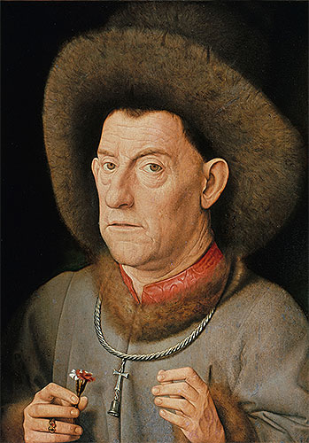 Man with Pinks, undated | Jan van Eyck | Giclée Canvas Print