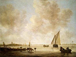 Riverscape with Fishermen | Jan van Goyen | Painting Reproduction