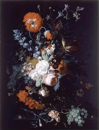 Stillleben von Blumen und Früchten | Jan van Huysum | Gemälde Reproduktion