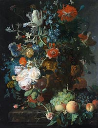 Still Life with Flowers and Fruit, undated von Jan van Huysum | Leinwand Kunstdruck
