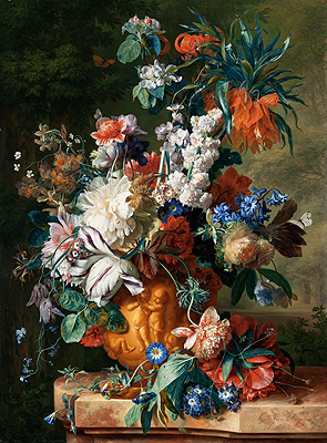 Bouquet of Flowers in an Urn, 1724 by Jan van Huysum | Canvas Print