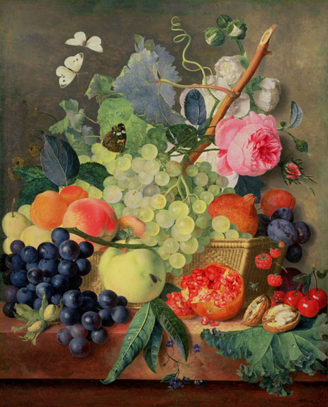 A Basket of Fruit, 1744 by Jan van Huysum | Canvas Print