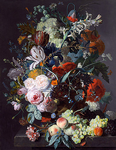Jan van Huysum | Still Life with Flowers and Fruit, c.1715 | Giclée Canvas Print