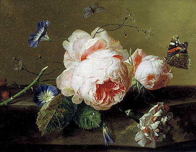 Still Life with Flowers and Butterfly, c.1735 by Jan van Huysum | Canvas Print