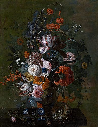 Bouquet of Flowers, b.1716 by Jan van Huysum | Canvas Print
