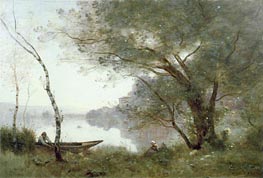 The Boatman of Mortefontaine, c.1865/70 von Corot | Leinwand Kunstdruck