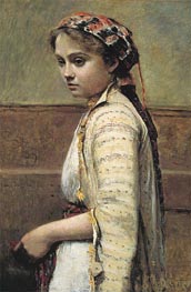 Das griechische Mädchen, c.1868/70 von Corot | Leinwand Kunstdruck